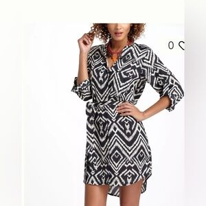 * Anthropologie Ikat Frequencies Maeve Dress Small black and white